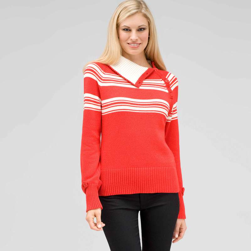 Long Sleeve Raglan Button Out Turtle Neck image number null