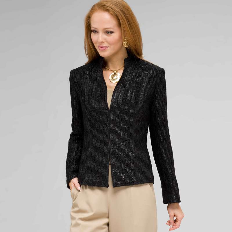 Textured Zip Front Jacket image number null