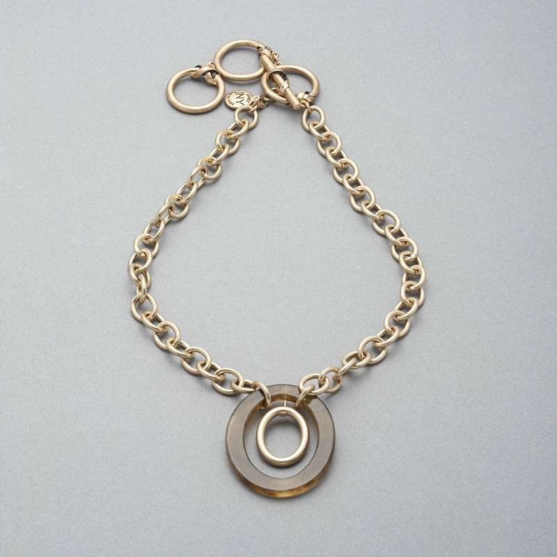 Double Hoop Long Necklace image number null