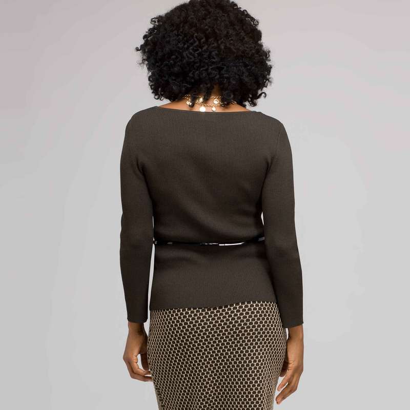 Belted Boat Neck image number null