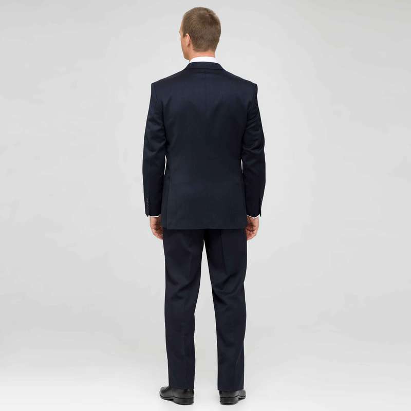 Navy Single Pleat Wool Suit image number null