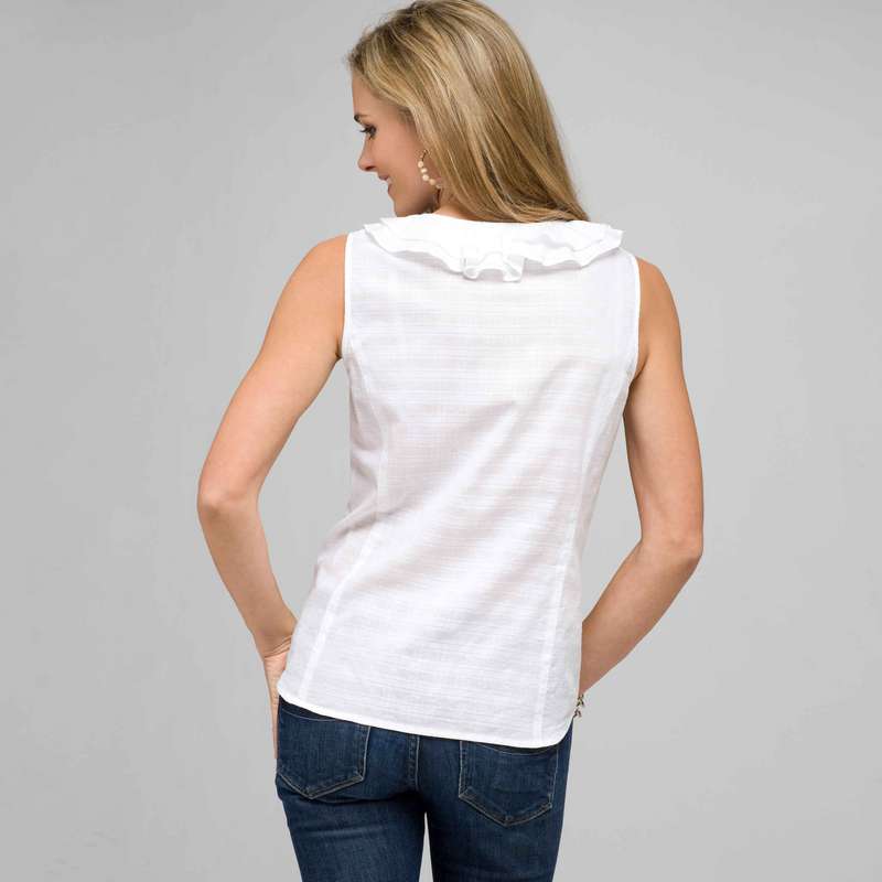 Sleeveless Ruffle Front Blouse image number null